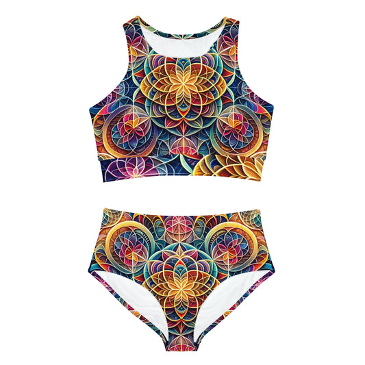 "Sacred Symmetry: Infinite Radiance of Love" - Hot Yoga Bikini Set