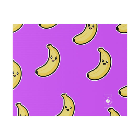 #D65BFF Purple + Banana - Art Print Canvas