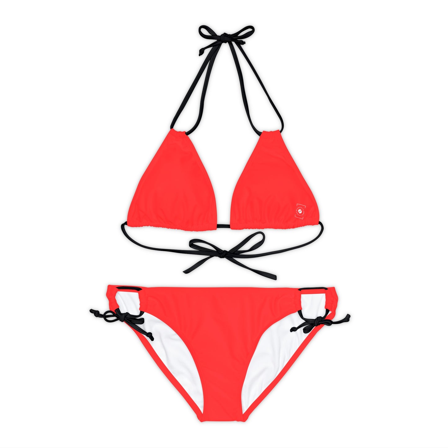 Bright Red FF3131 - Lace-up Bikini Set