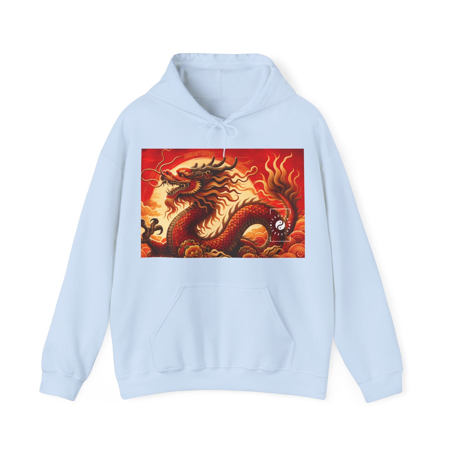 "Golden Dragon Dance in the Crimson Twilight" - Hoodie