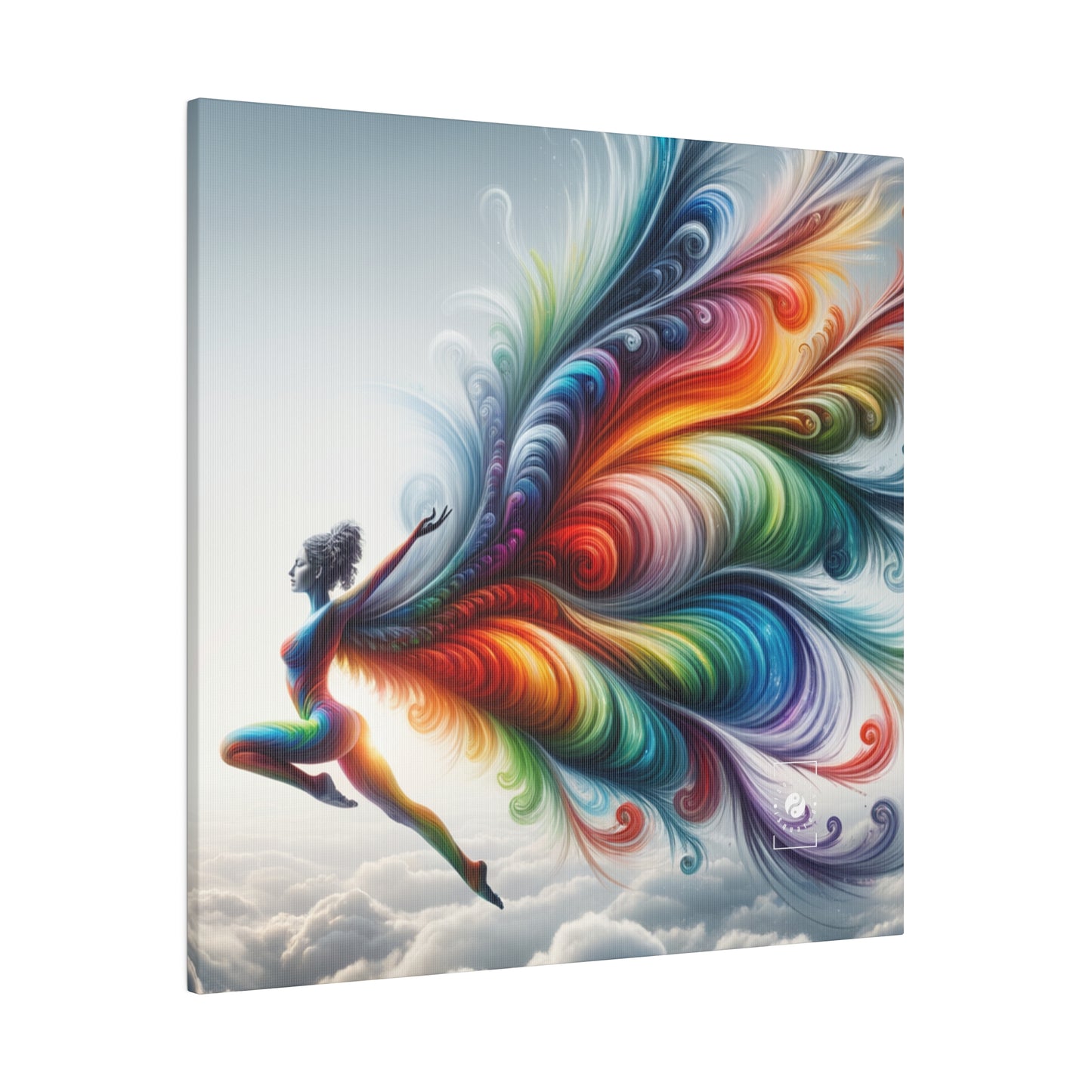 "Yogini's Rainbow Flight" - Art Print Canvas