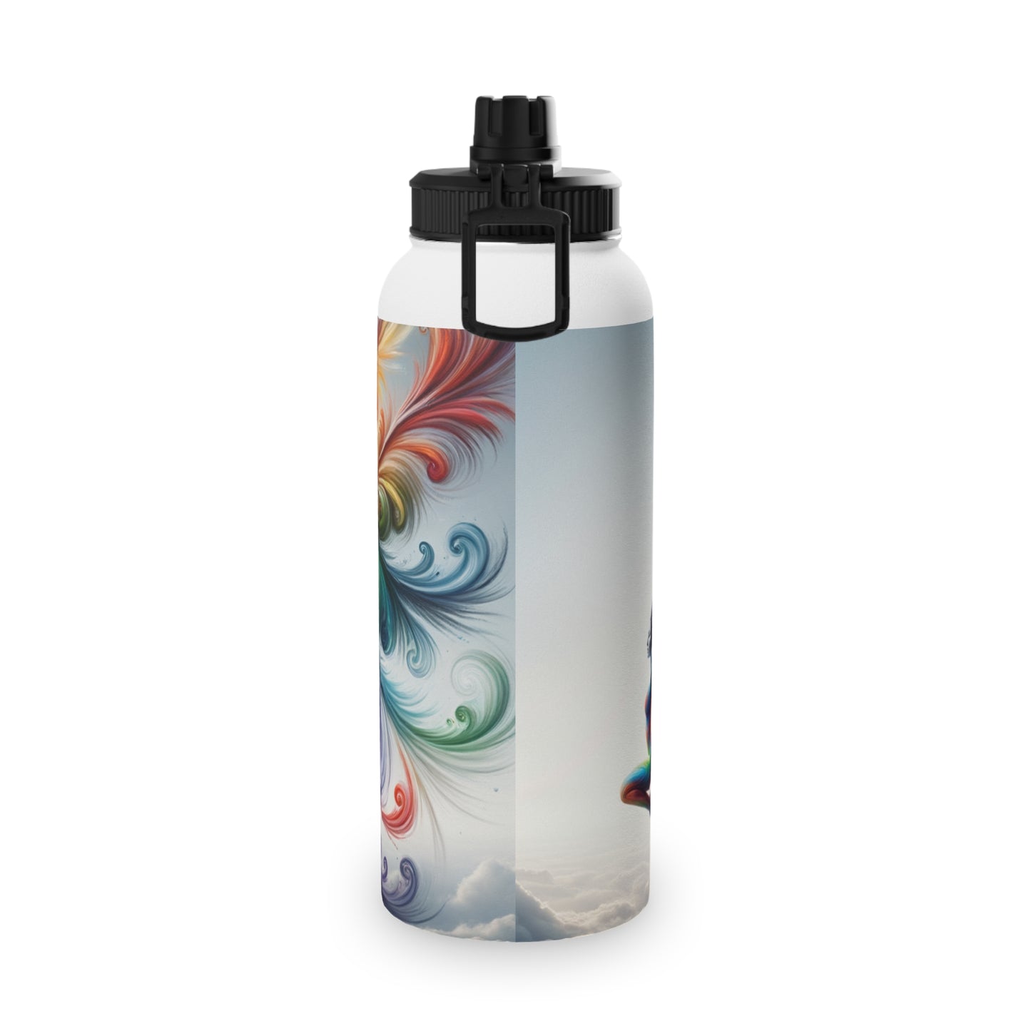 "Yogini's Rainbow Flight" - Sports Water Bottle