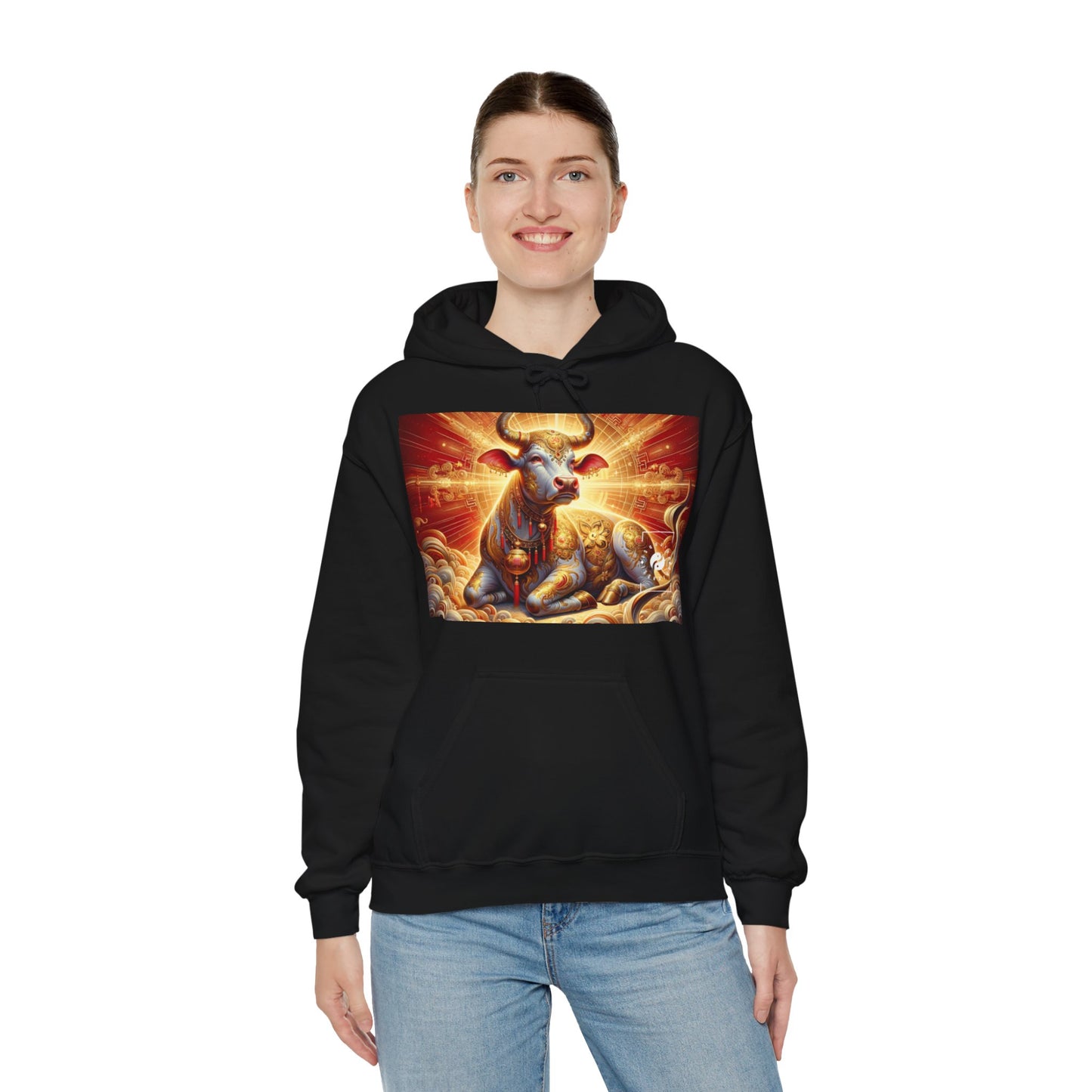 "Golden Euphoria: A Dance of the Divine Bovine" - Hoodie