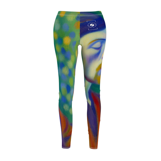 "Serene Resilience: A Frida's Solitude in hues" - Casual Leggings