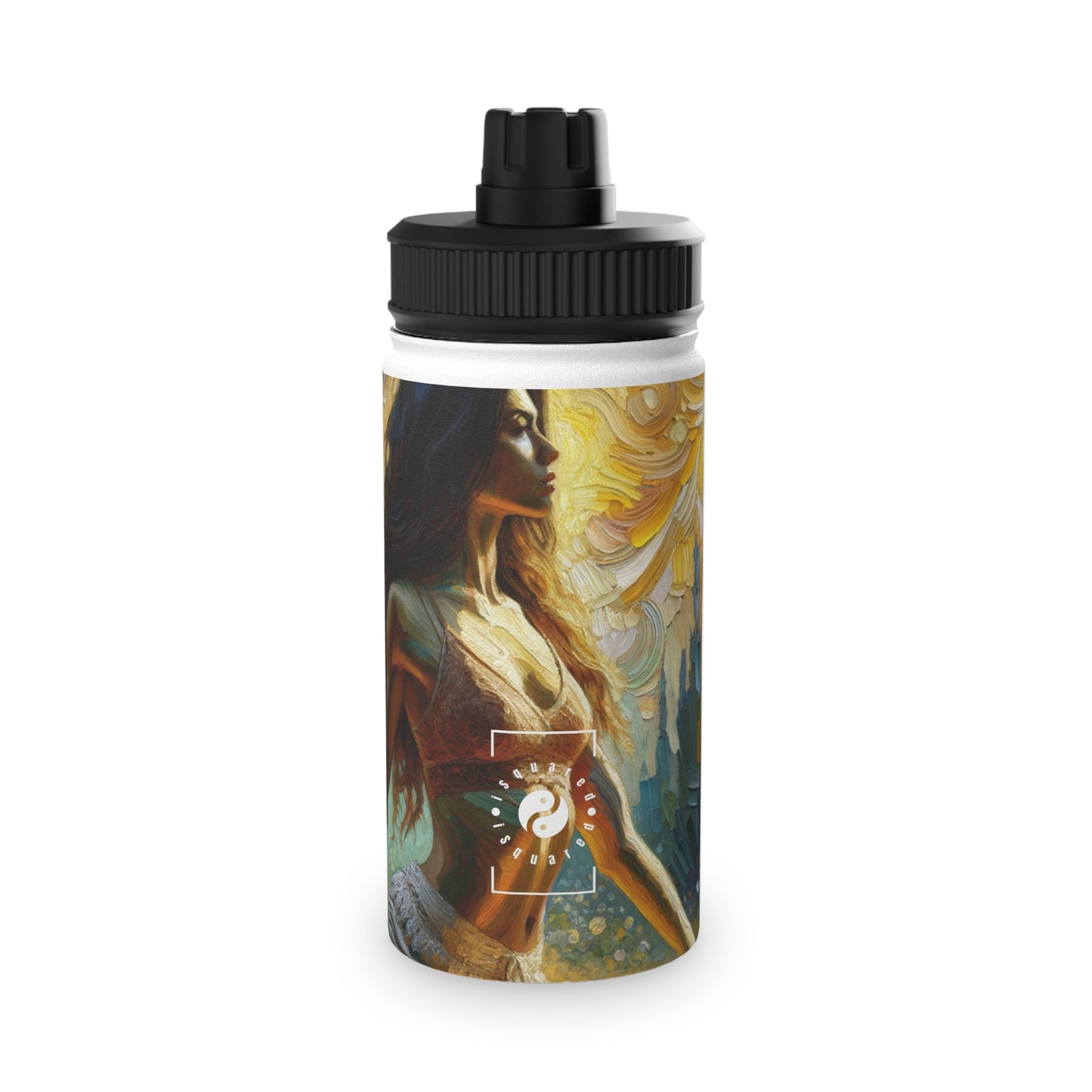 "Golden Warrior: A Tranquil Harmony" - Sports Water Bottle