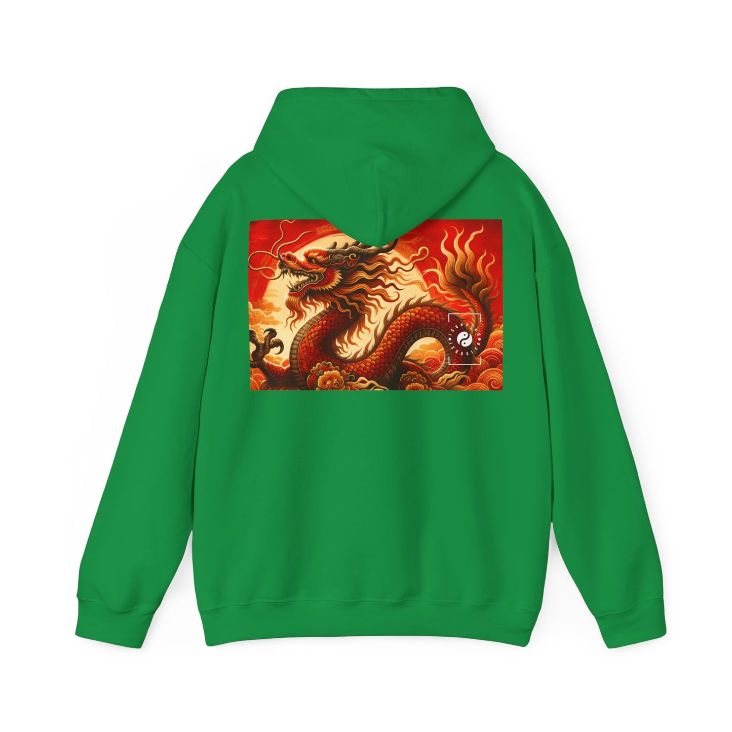 "Golden Dragon Dance in the Crimson Twilight" - Hoodie