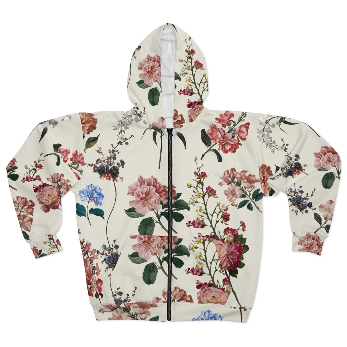 Botanicals on Beige - Zip Hoodie