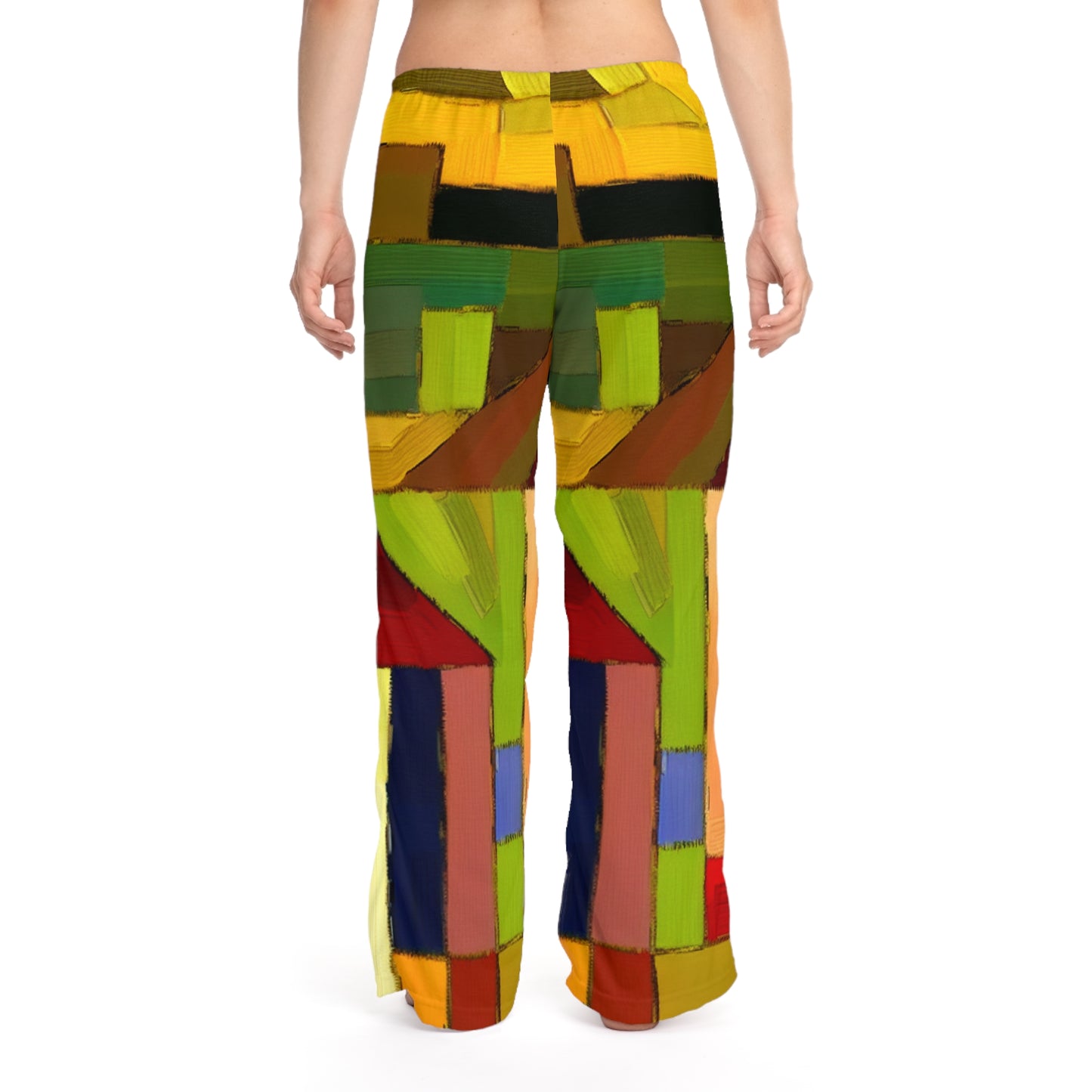 "Adobes de terre aux teintes de Hundertwasser" - Pantalon de détente pour femme