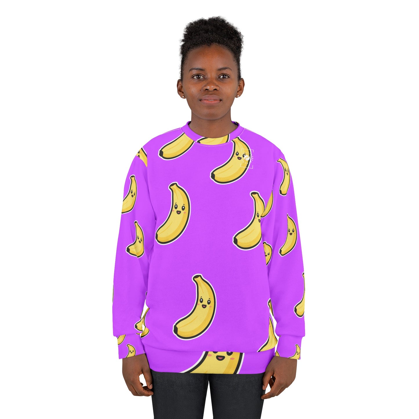 #D65BFF Violet + Banane - Sweat-shirt unisexe