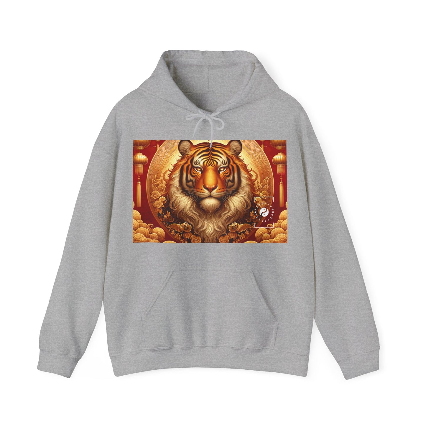 "Majesté dorée : Ascension du Tigre Lunaire" - Sweat à capuche 