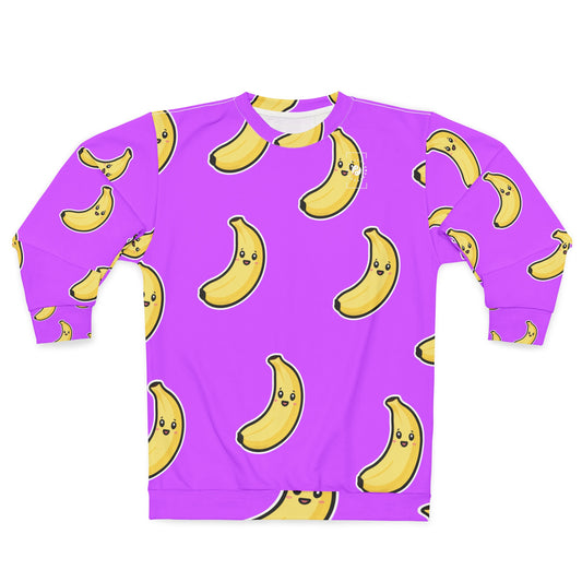 #D65BFF Violet + Banane - Sweat-shirt unisexe