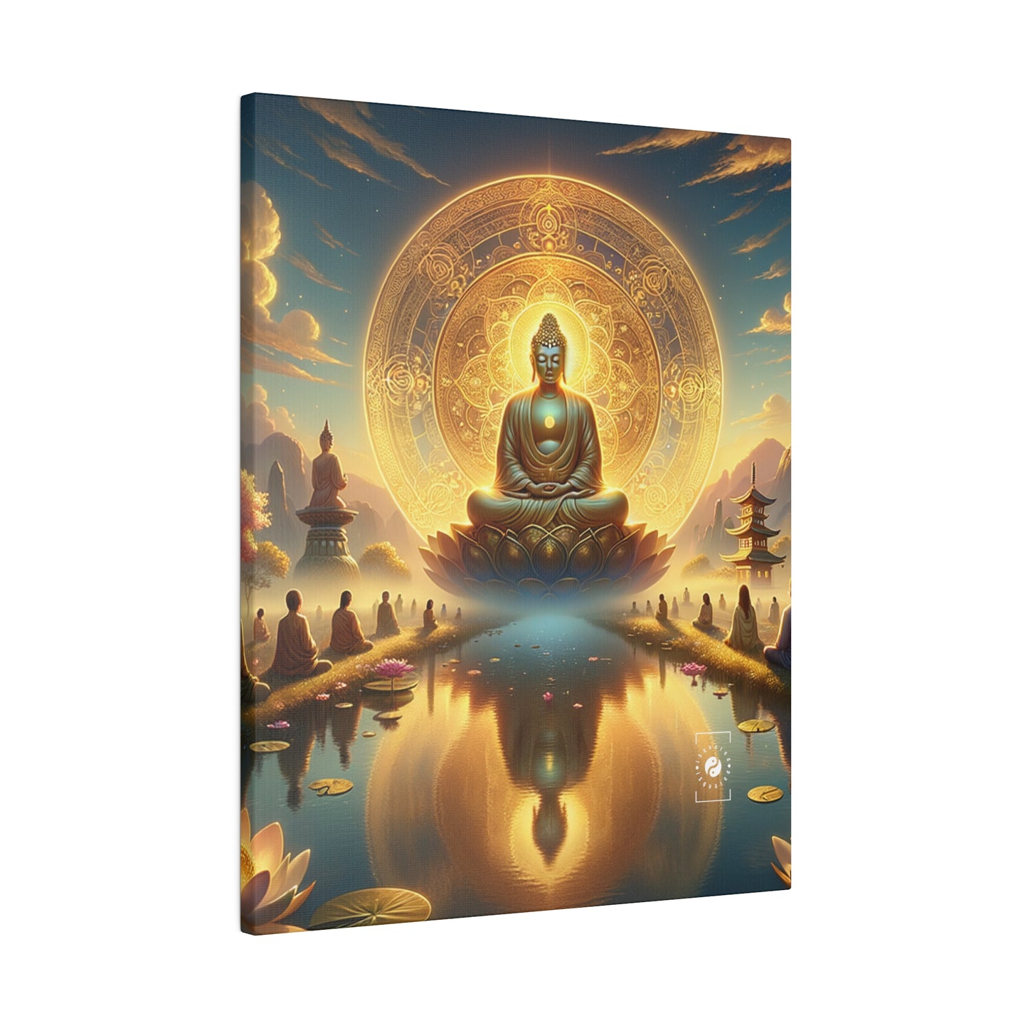 "Serenity in Transience: Illuminations of the Heart Sutra" - Art Print Canvas