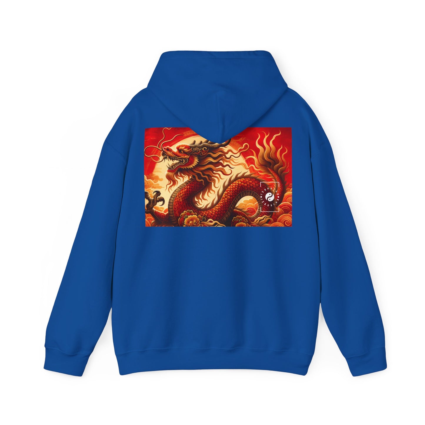 "Golden Dragon Dance in the Crimson Twilight" - Hoodie