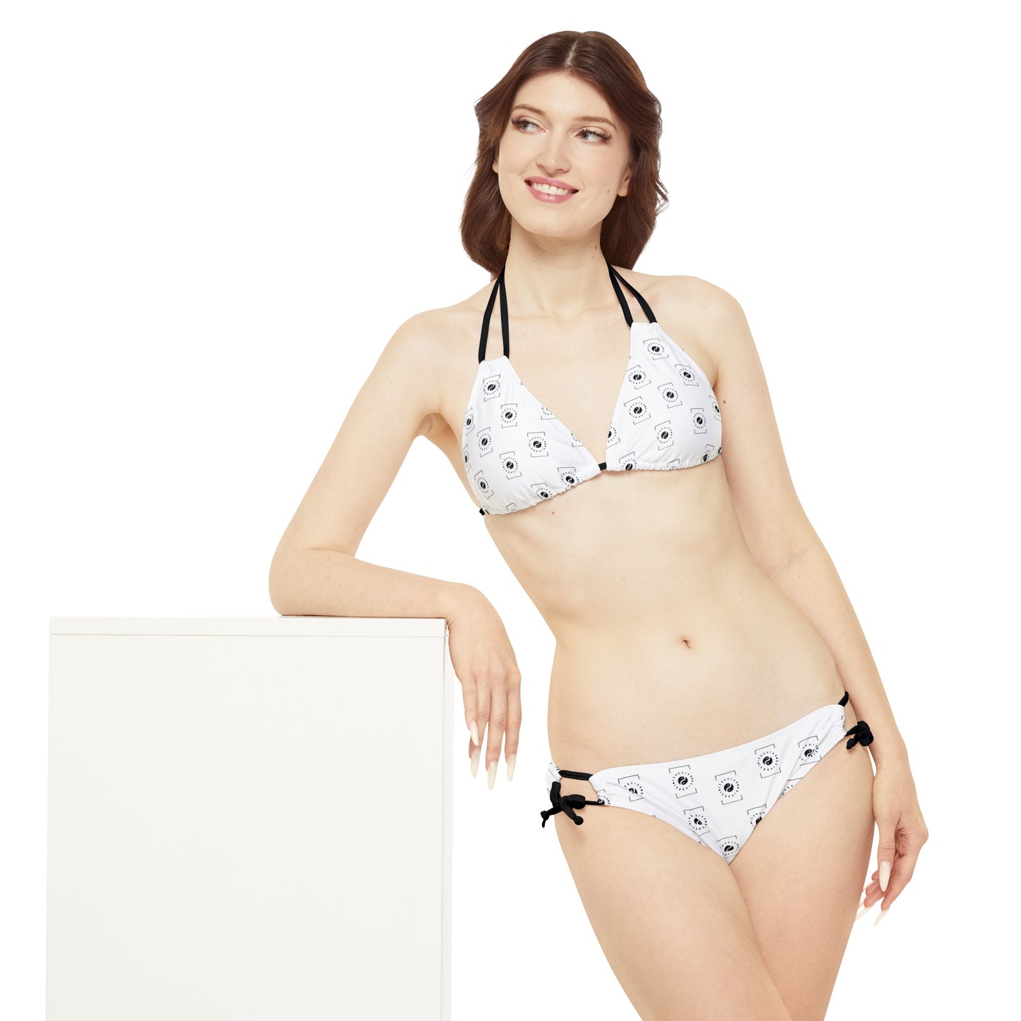 iSquared Yoga - Ensemble de bikini à lacets blanc 