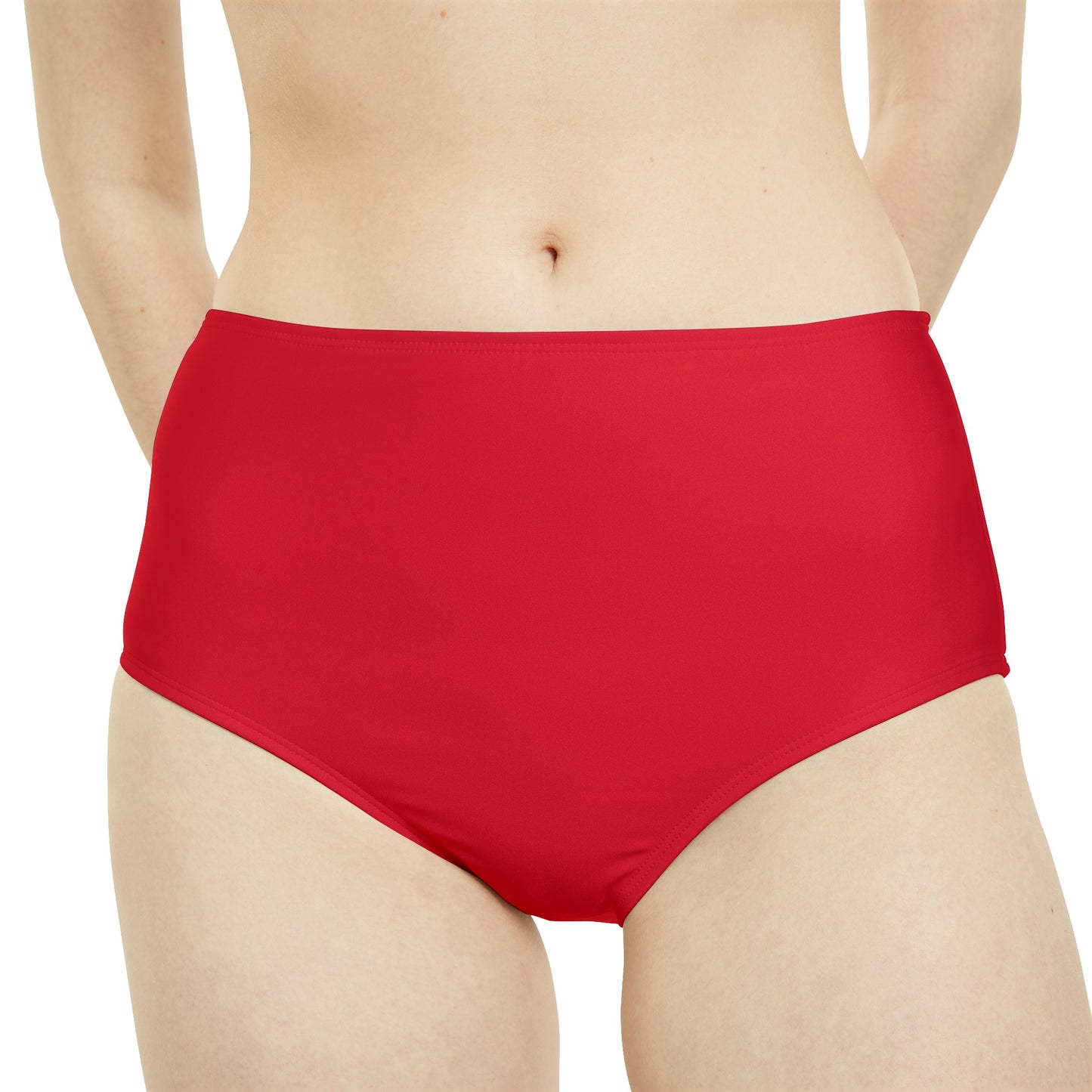 #D10927 Scarlet Red - High Waisted Bikini Bottom