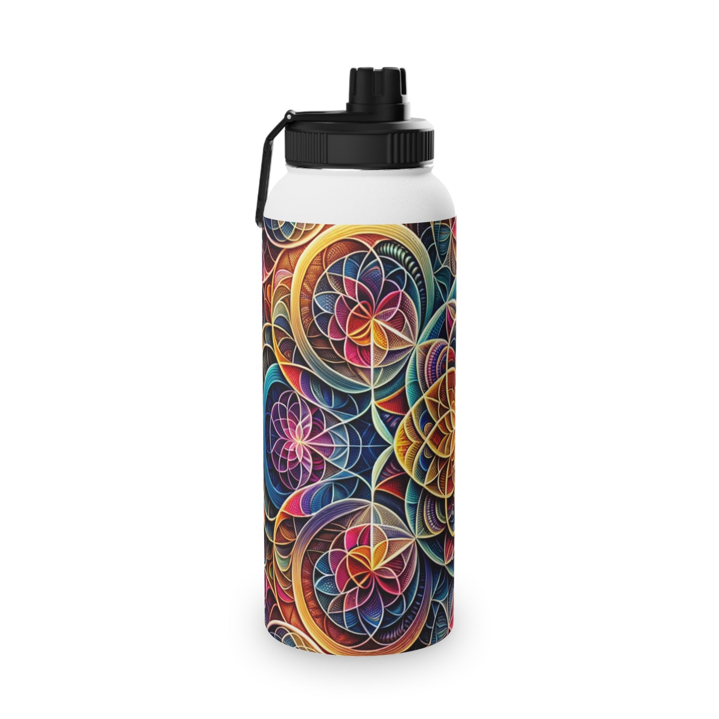 "Sacred Symmetry: Infinite Radiance of Love" - Sports Water Bottle