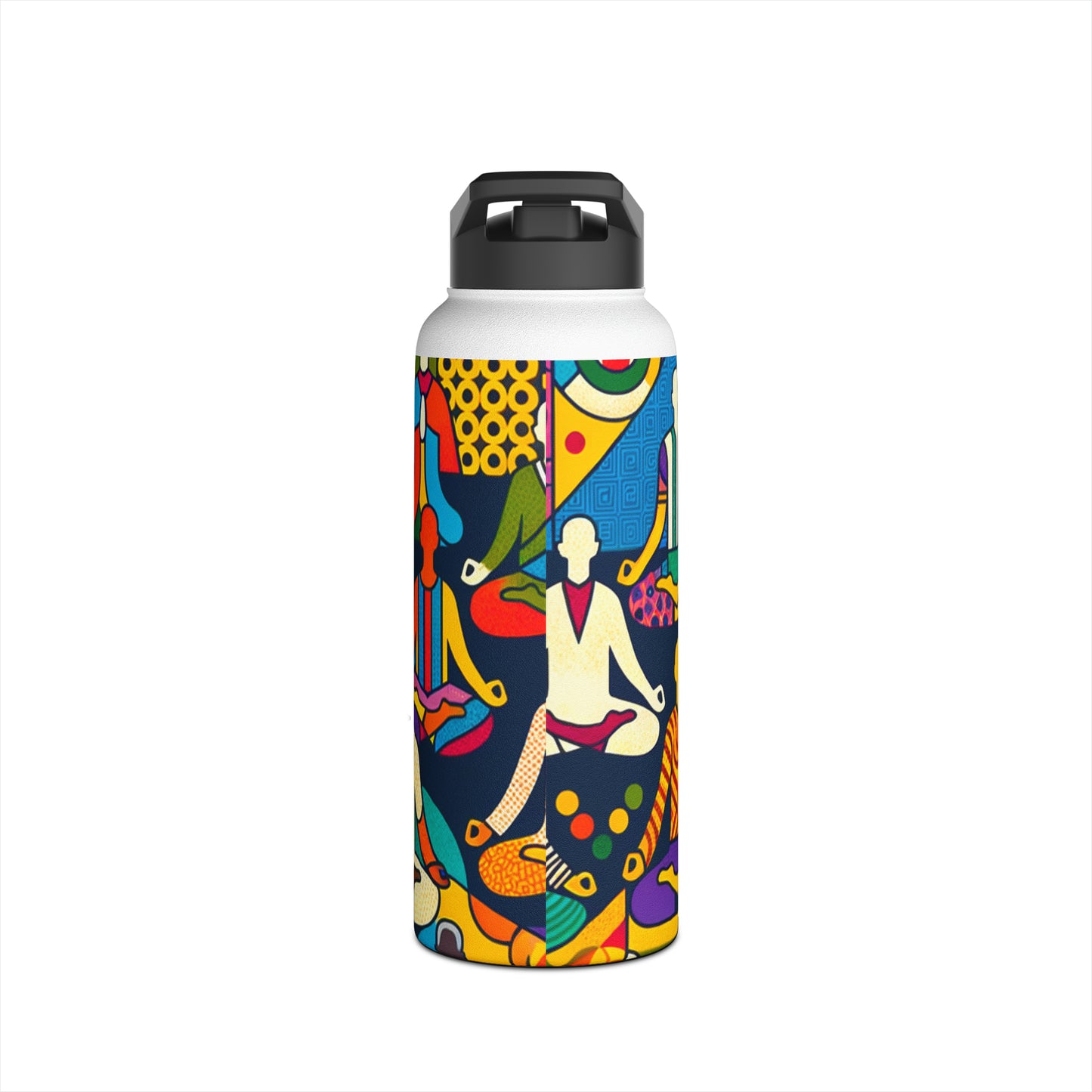 Vibrant Sadana: Prana in Nouveau Réalité - Water Bottle