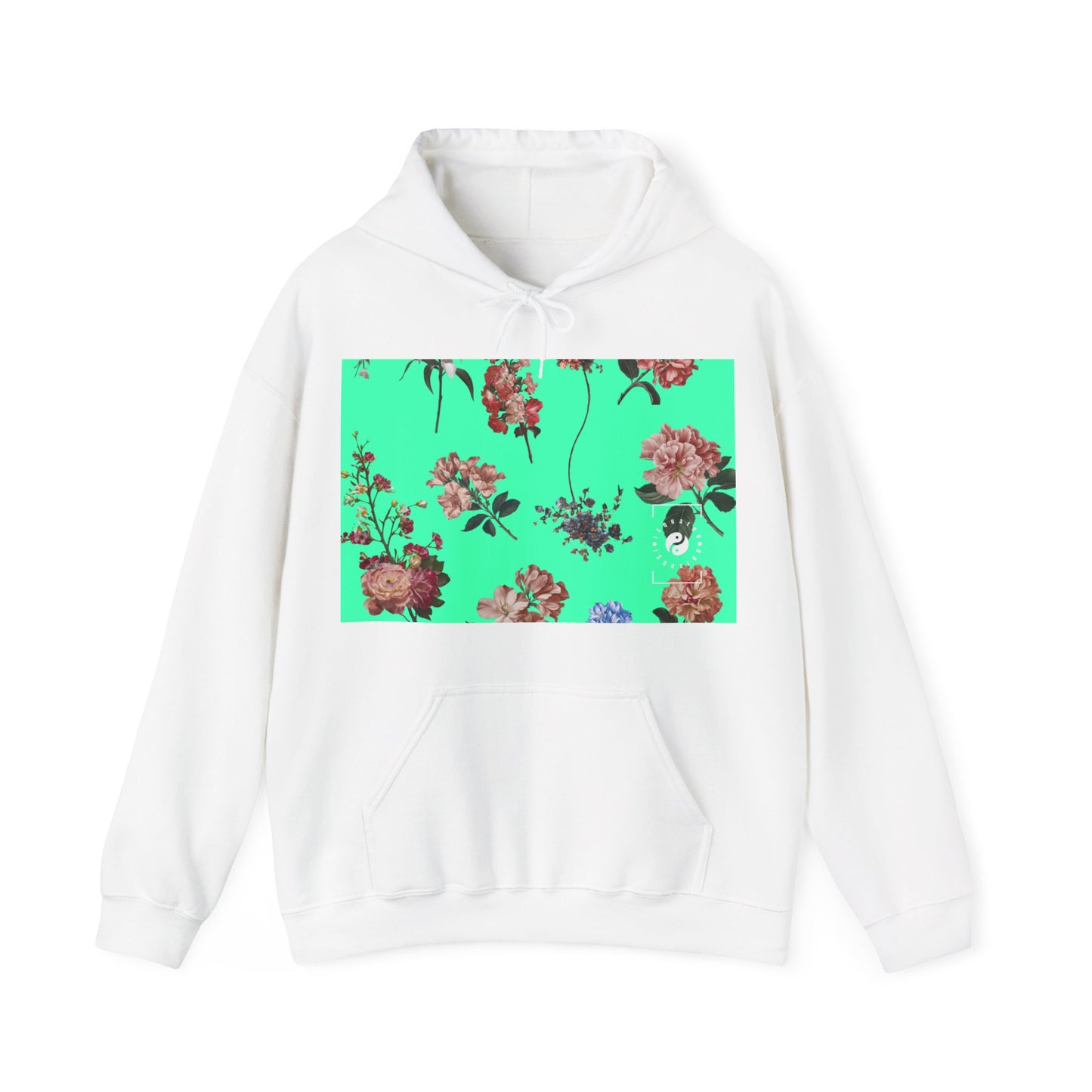 Botanicals on Turquoise - Hoodie