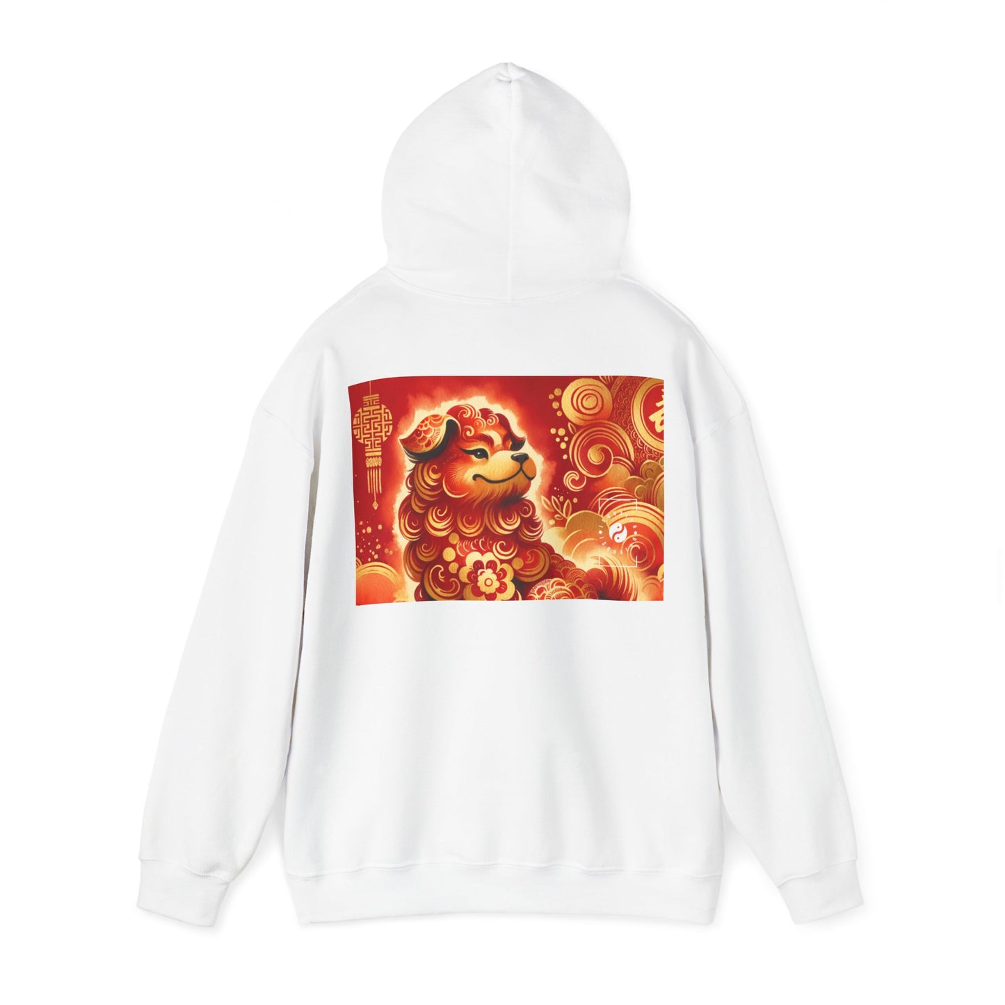 "Golden Canine Emissary on Crimson Tide: A Chinese New Year Odyssey" - Hoodie