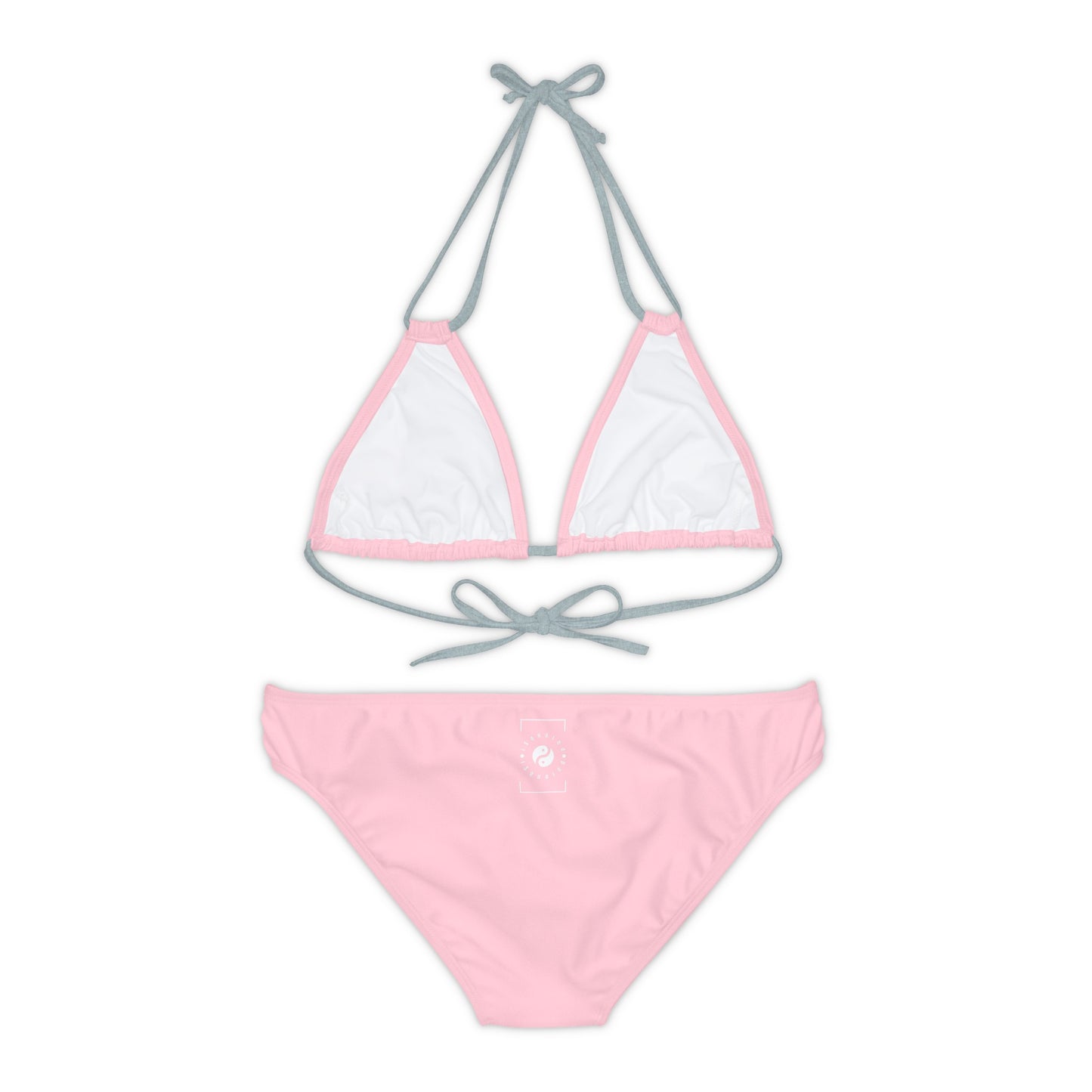 FFCCD4 Light Pink - Lace-up Bikini Set