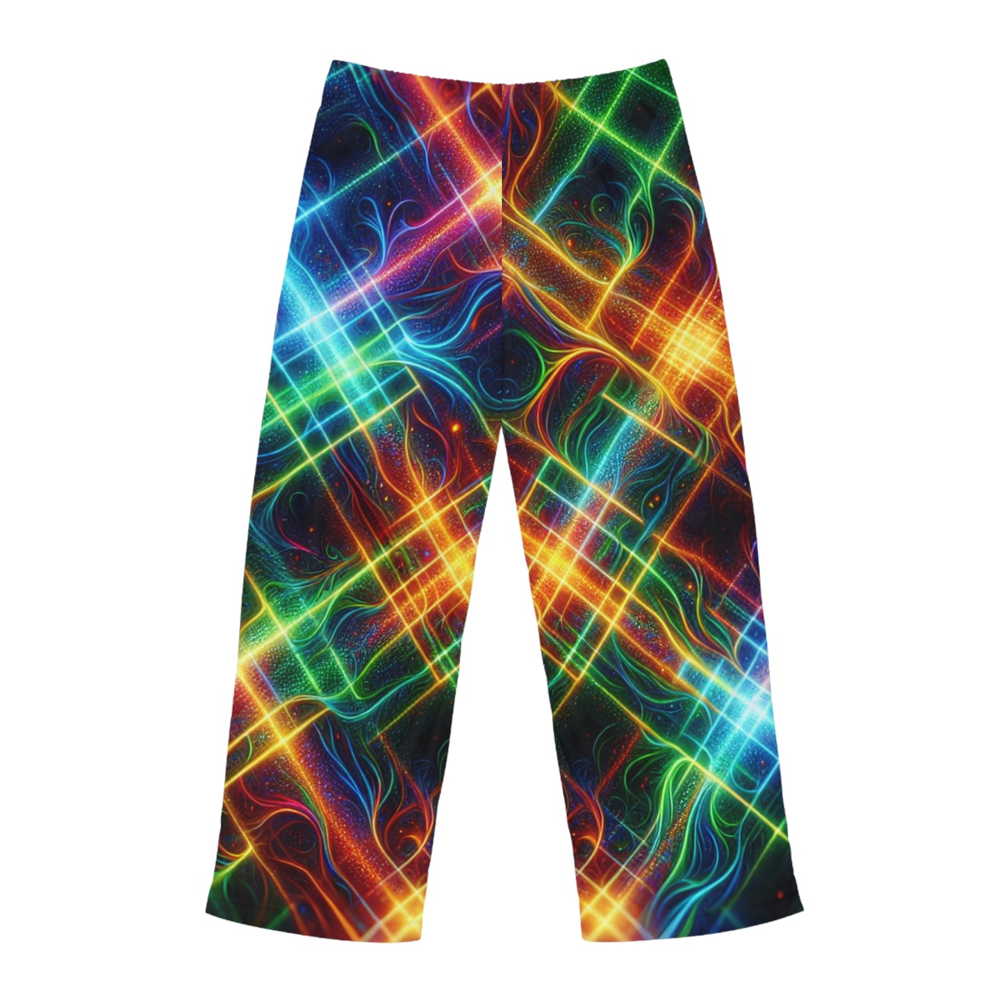 "Neon Plaid Luminosity Matrix" - men's Lounge Pants