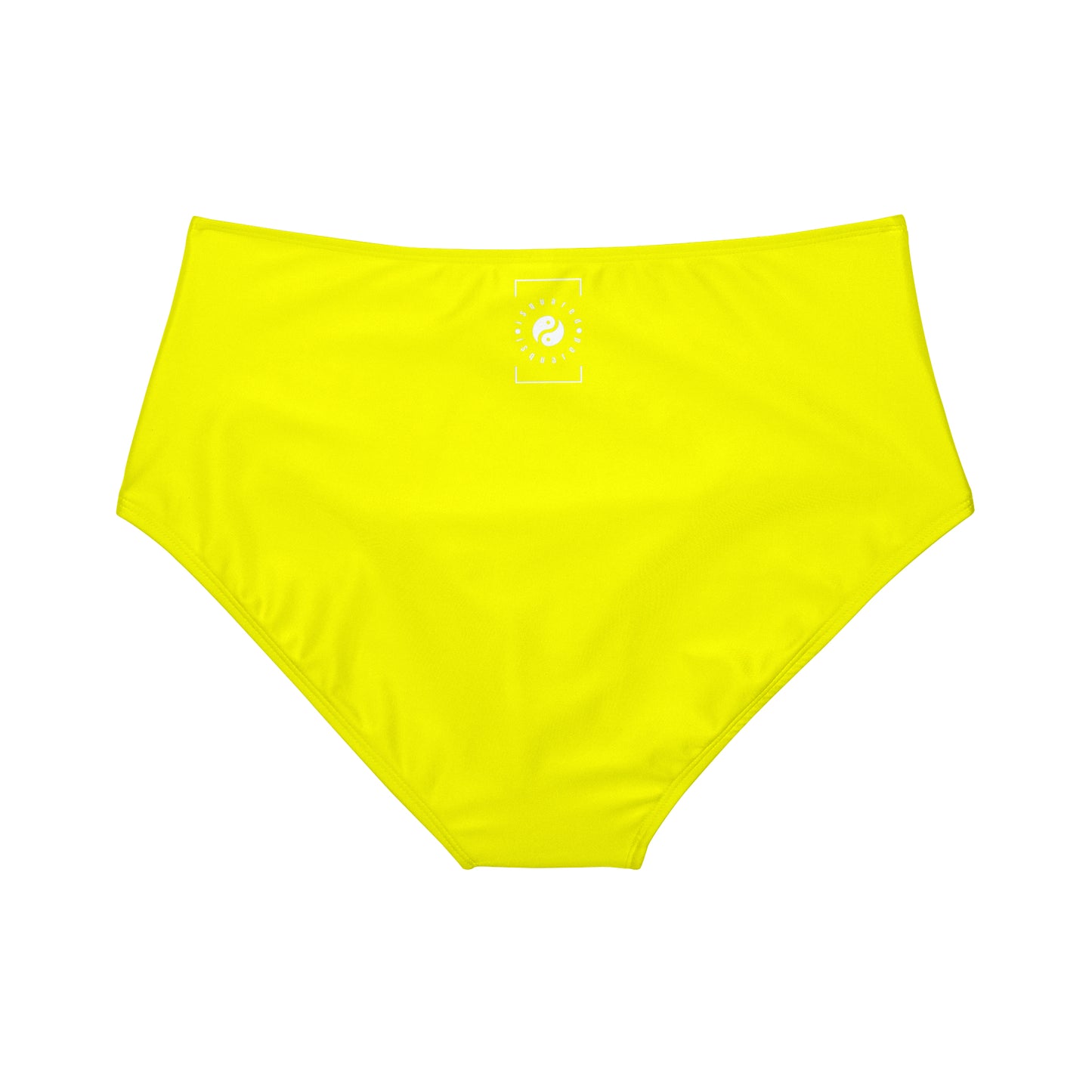 Neon Yellow FFFF00 - High Waisted Bikini Bottom