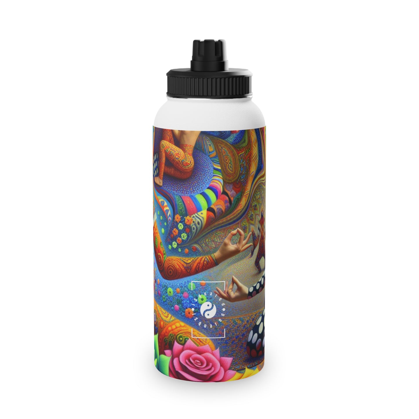 "Kahlo-Kusama Blossom Asanas: A Surreal Yoga Symphony" - Sports Water Bottle