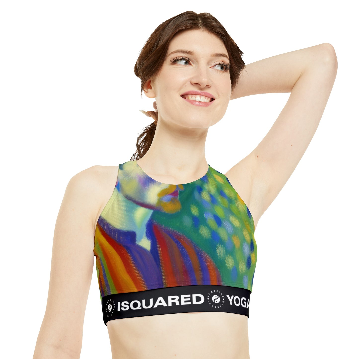 "Serene Resilience: A Frida's Solitude in hues" - High Neck Crop Top