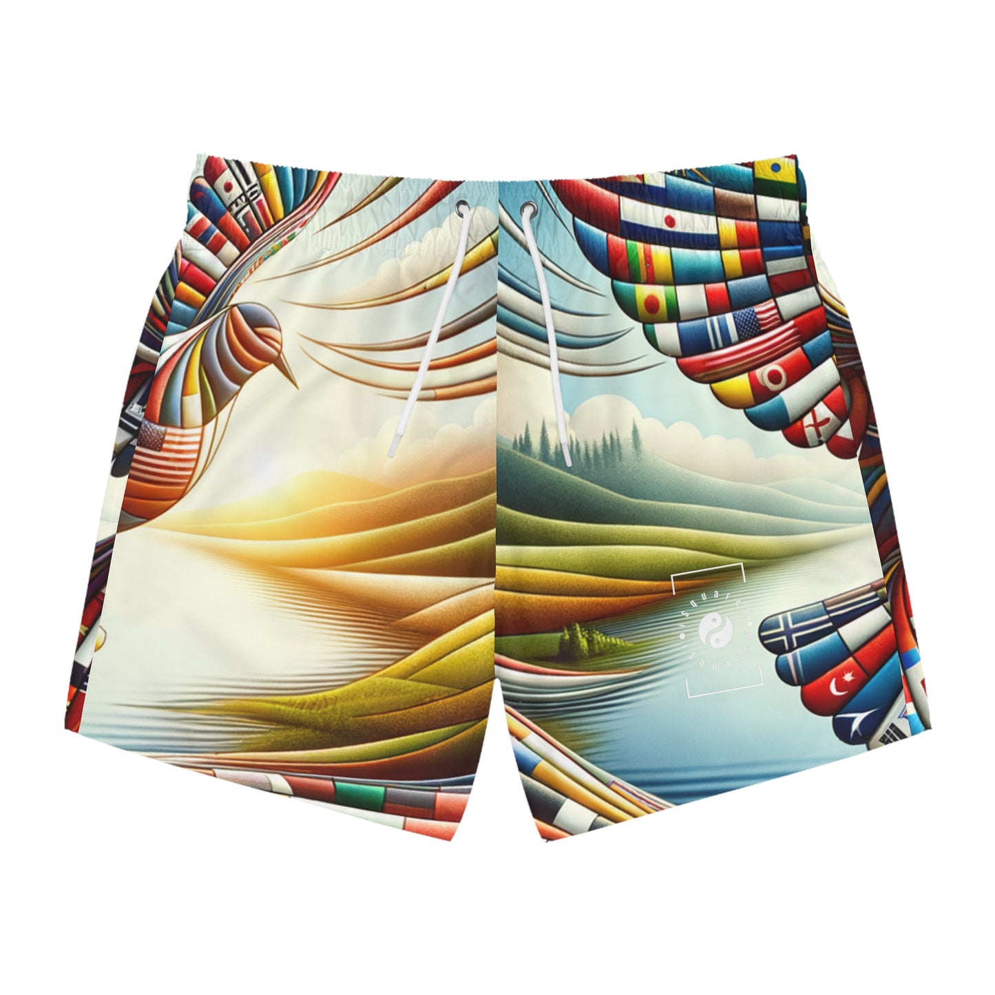 "Global Tapestry of Tranquility" - Swim Trunks for Men