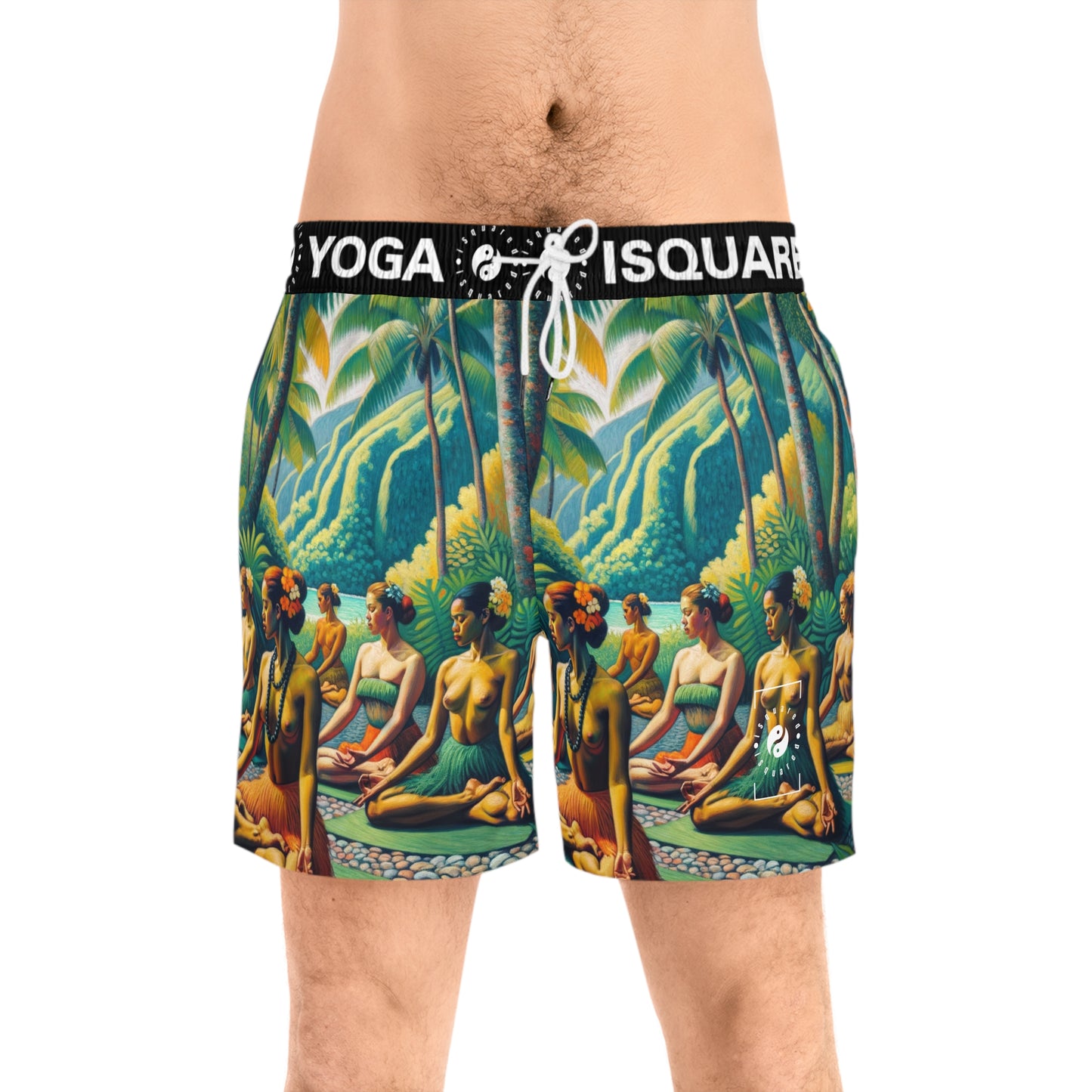 "Tahitian Tranquility - Swim Shorts (Mid-Length) for Men