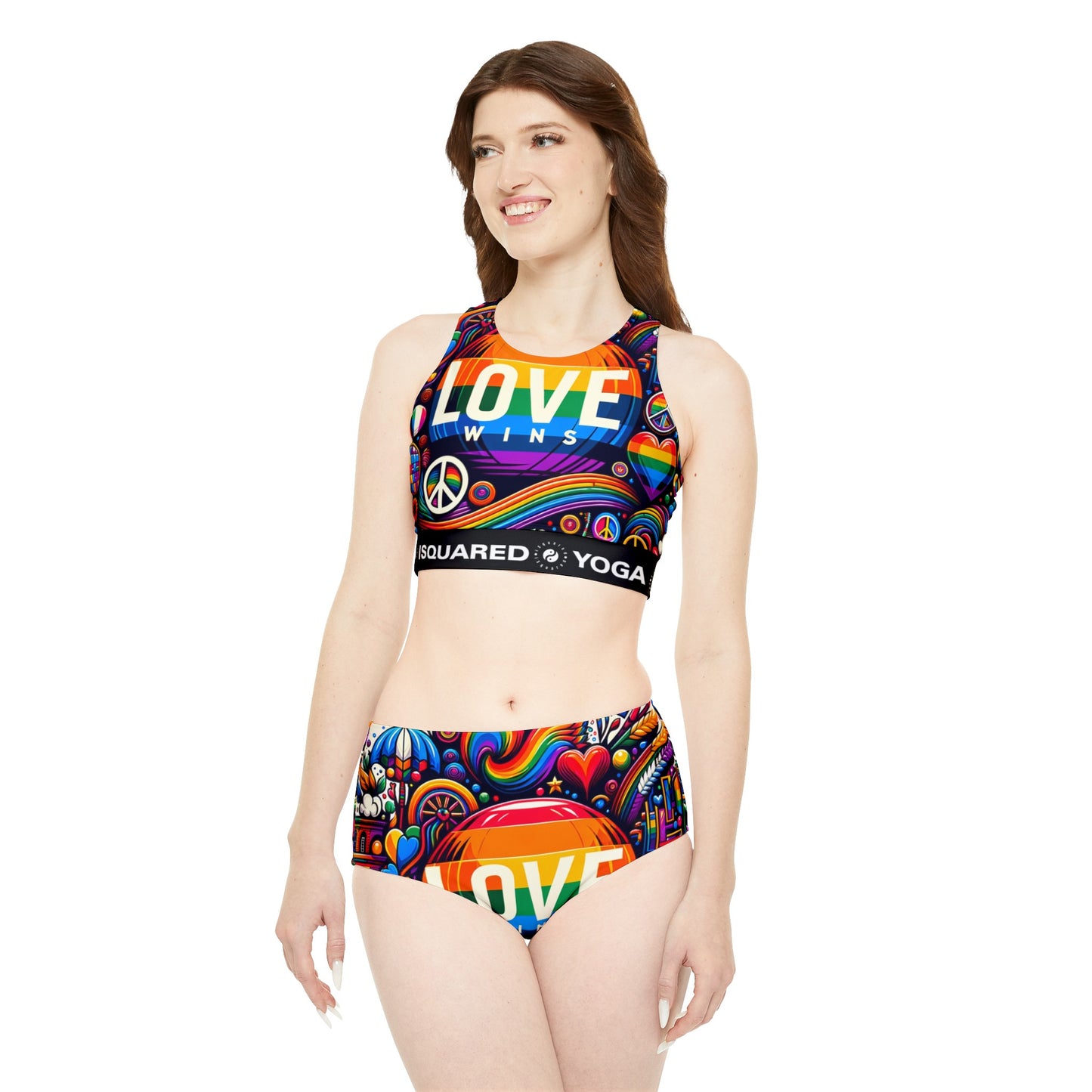 LOVE WINS - Ensemble de bikini de yoga chaud