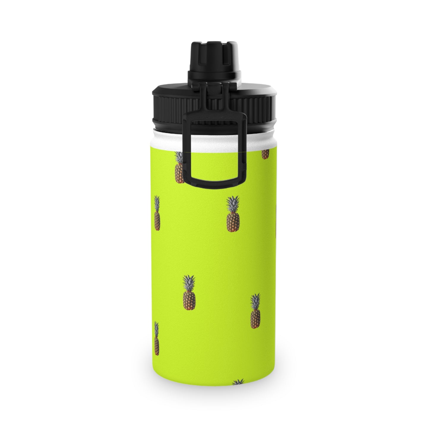 #D7FF11 Sharp Yellow + Pineapple - Sports Water Bottle