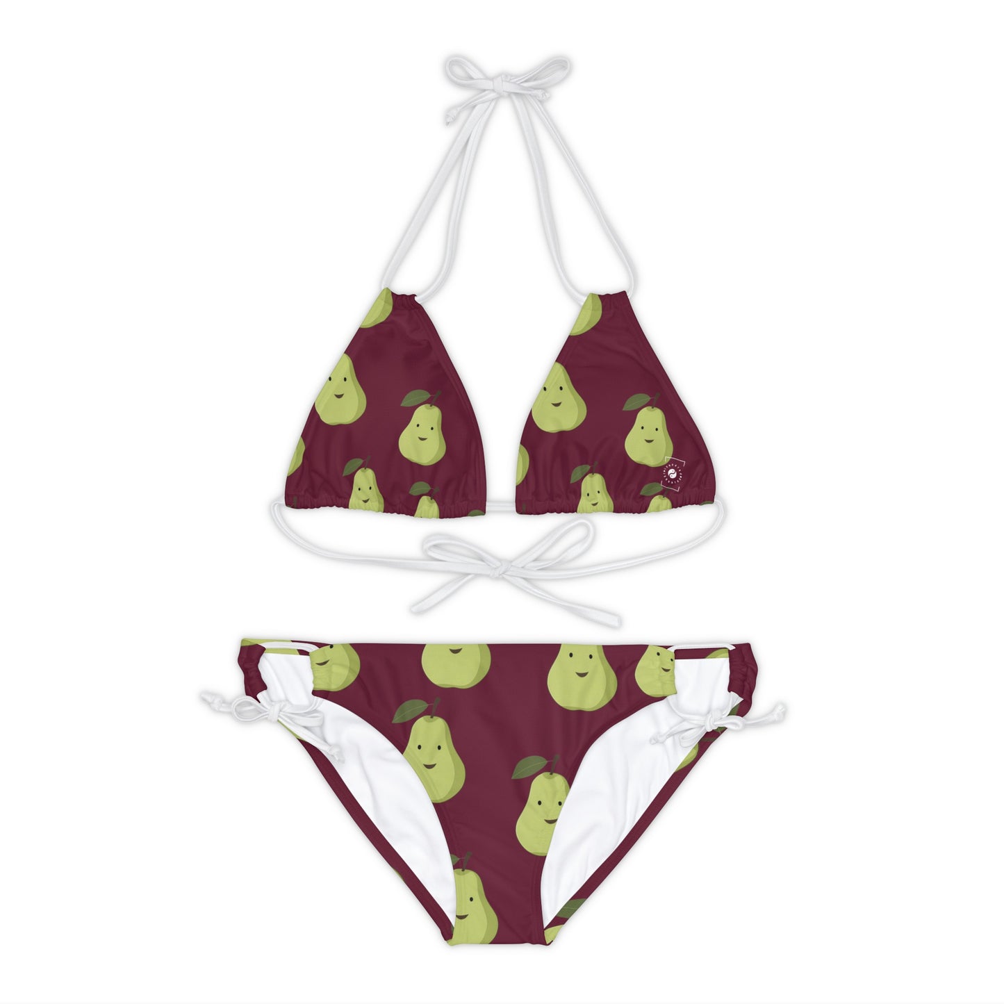 #60182D Deep Siena + Pear - Lace-up Bikini Set