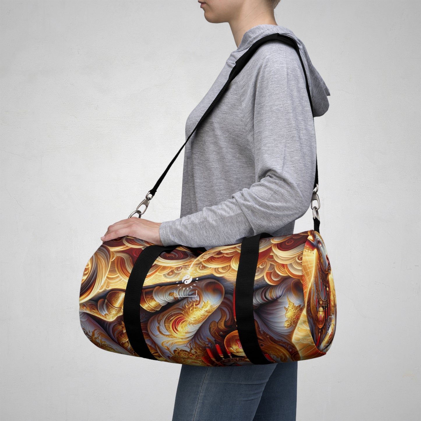 "Golden Euphoria: A Dance of the Divine Bovine" - Duffle Bag