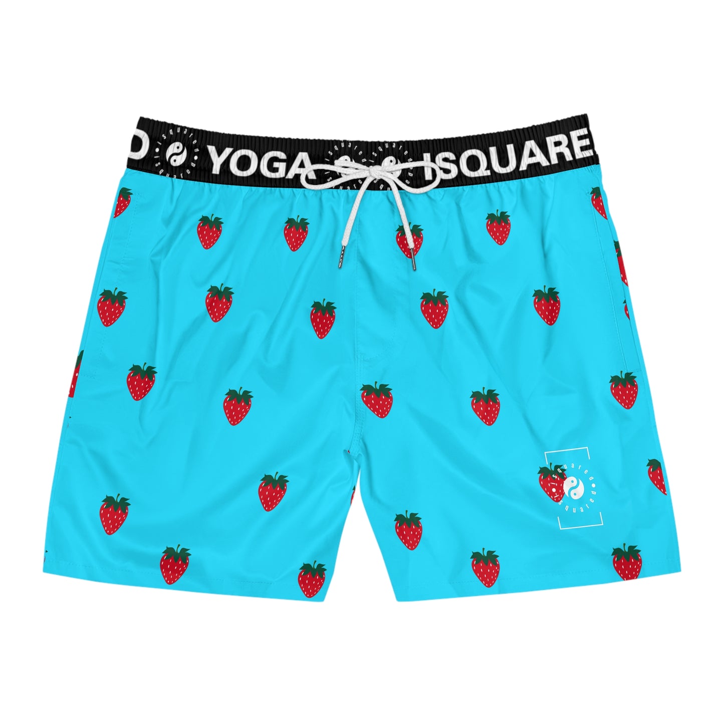 #22DEFF Light Blue + Strawberry - Swim Shorts (Mid-Length) for Men