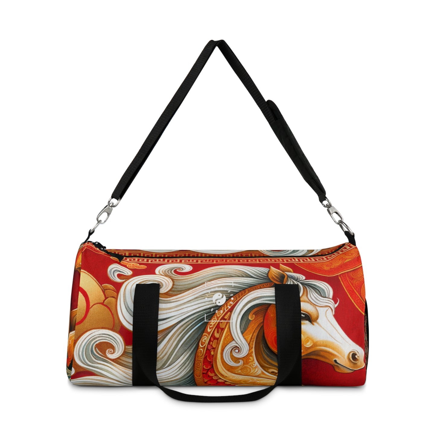 "Gold Gallop on Vermilion Vista: A Lunar New Year’s Ode" - Duffle Bag