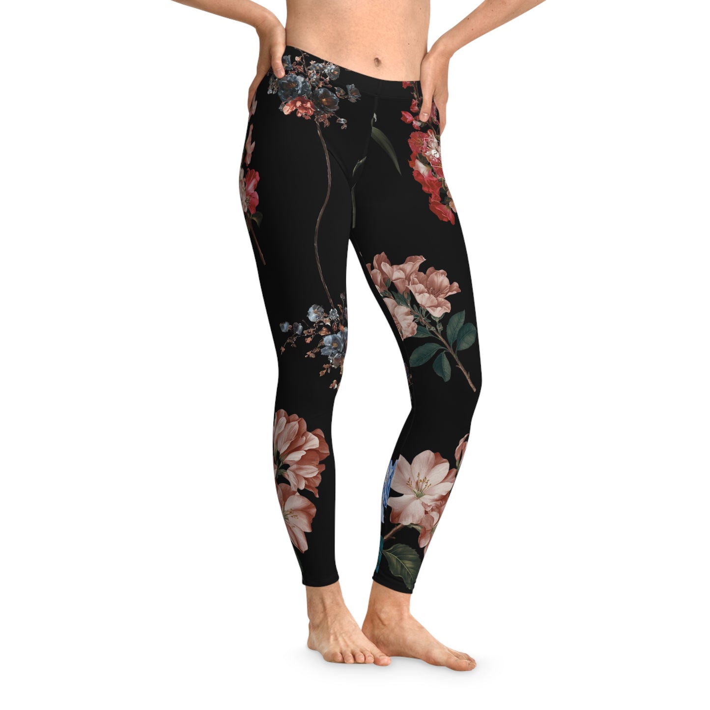 Botanicals on Black - Unisex Tights