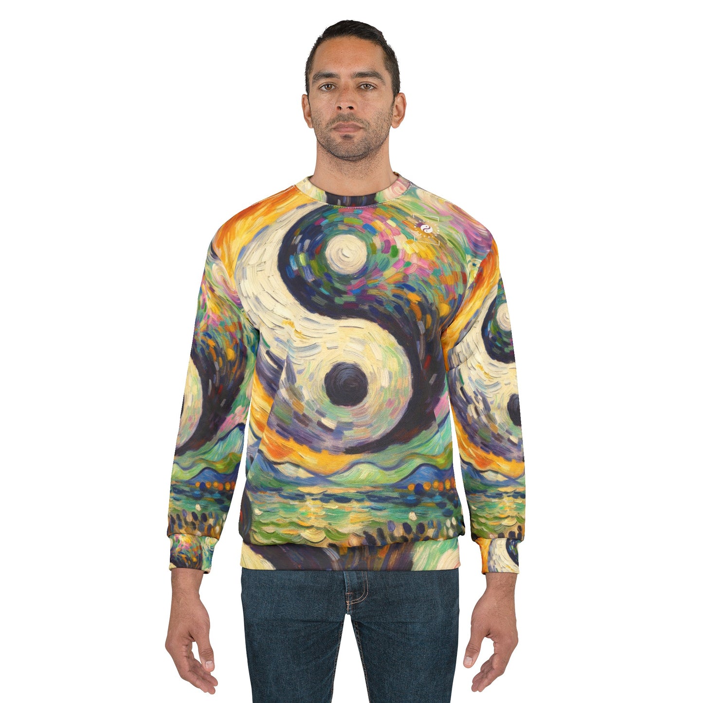 "Spectral Duality: An Impressionist Balance" - Unisex Sweatshirt