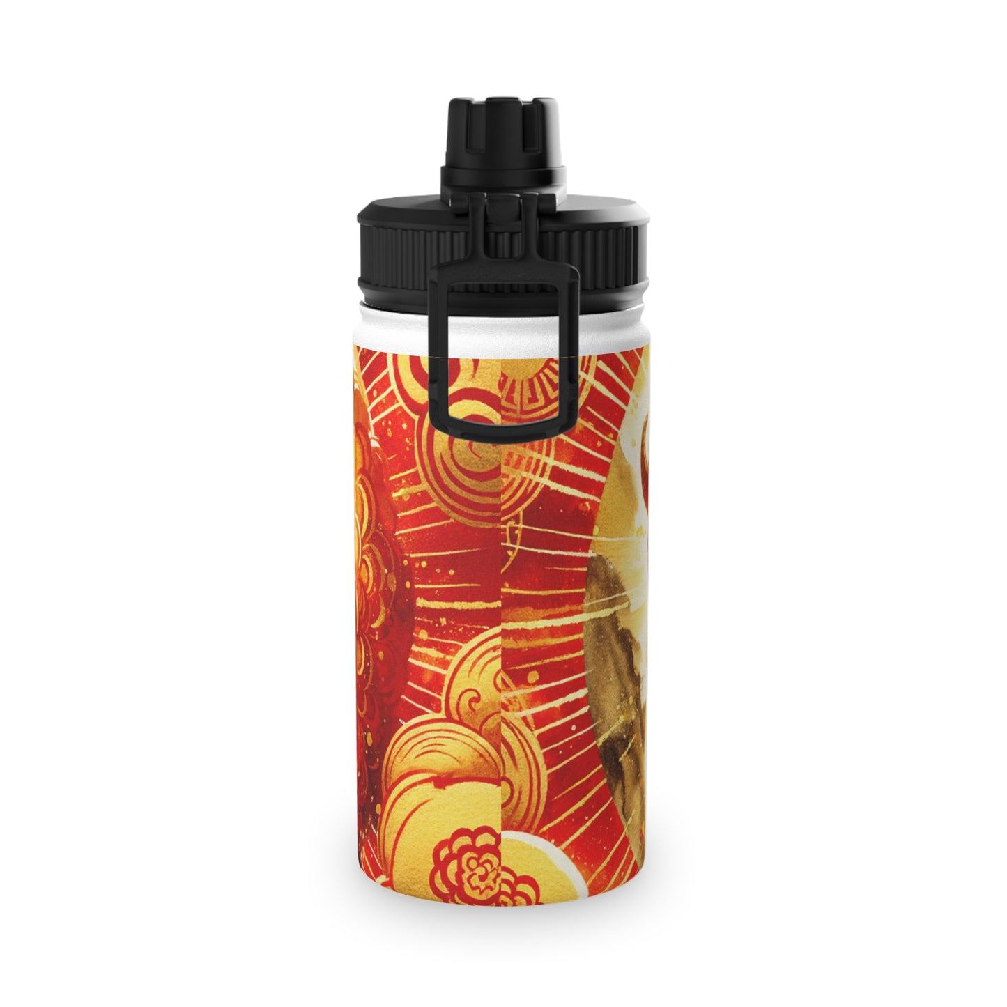 "Auspicious Gold of Divine Ewe: A Lunar New Year Revelry" - Sports Water Bottle