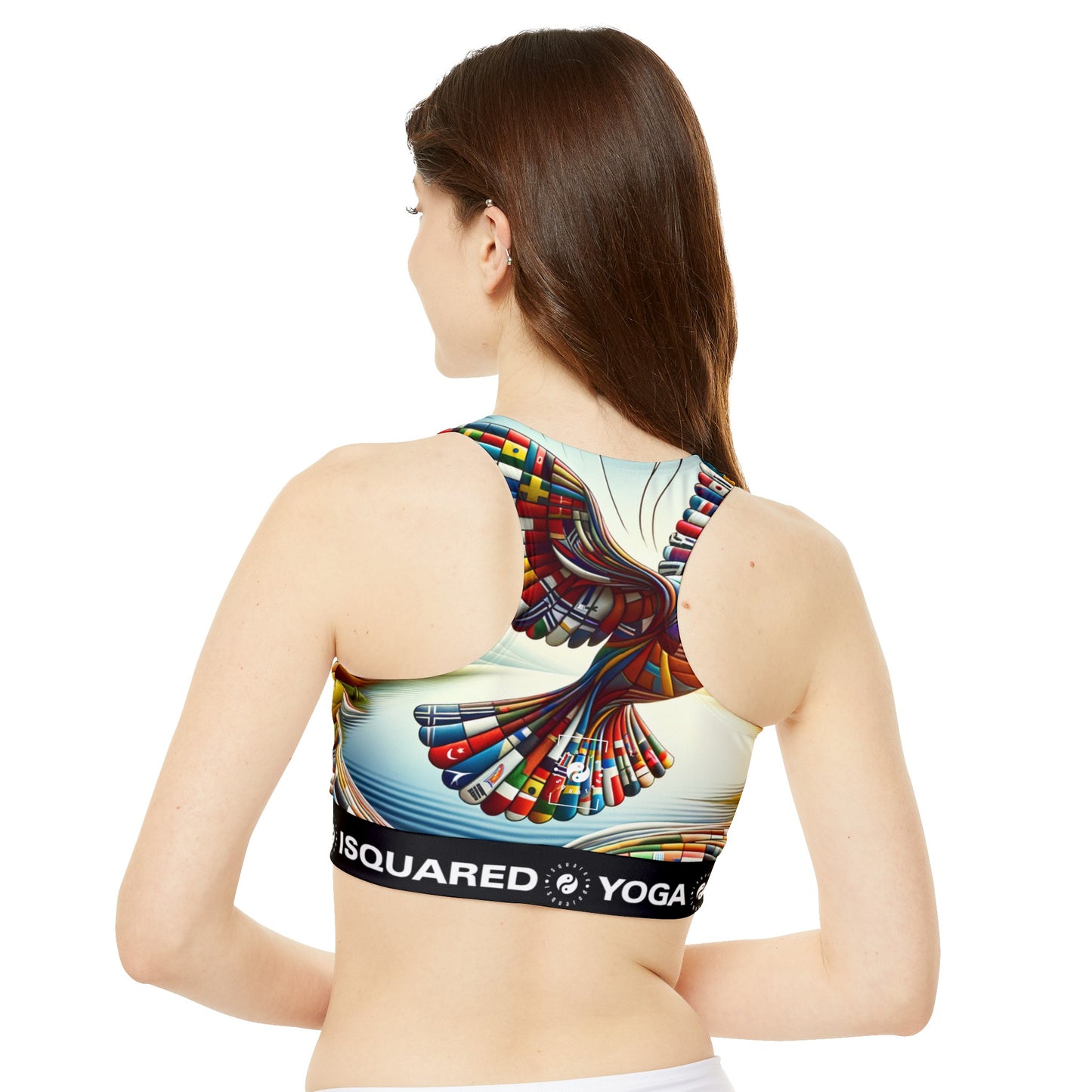 "Global Tapestry of Tranquility" - High Neck Crop Top