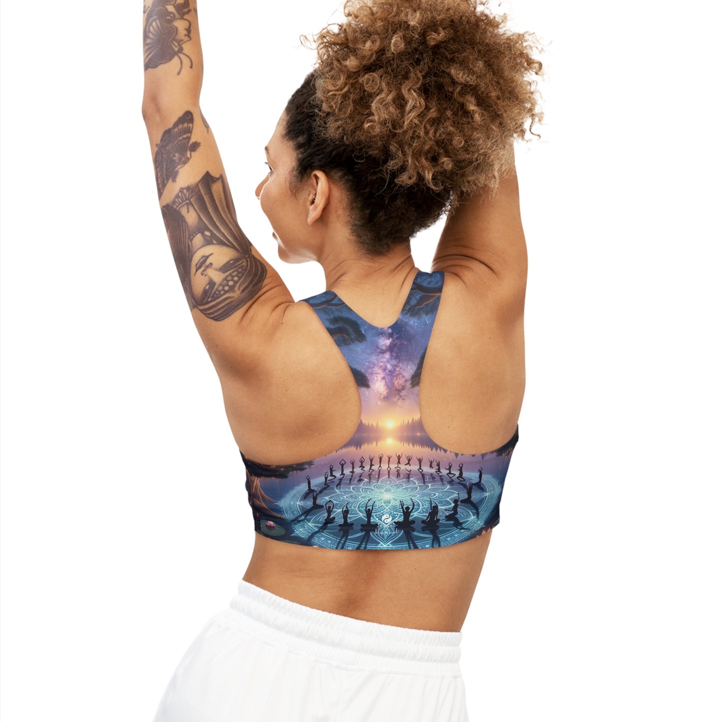 "Celestial Serenity: Mandala's Reflection" - Seamless Sports Bra