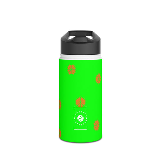 #05FD00 Lime Green + Mandarin - Water Bottle