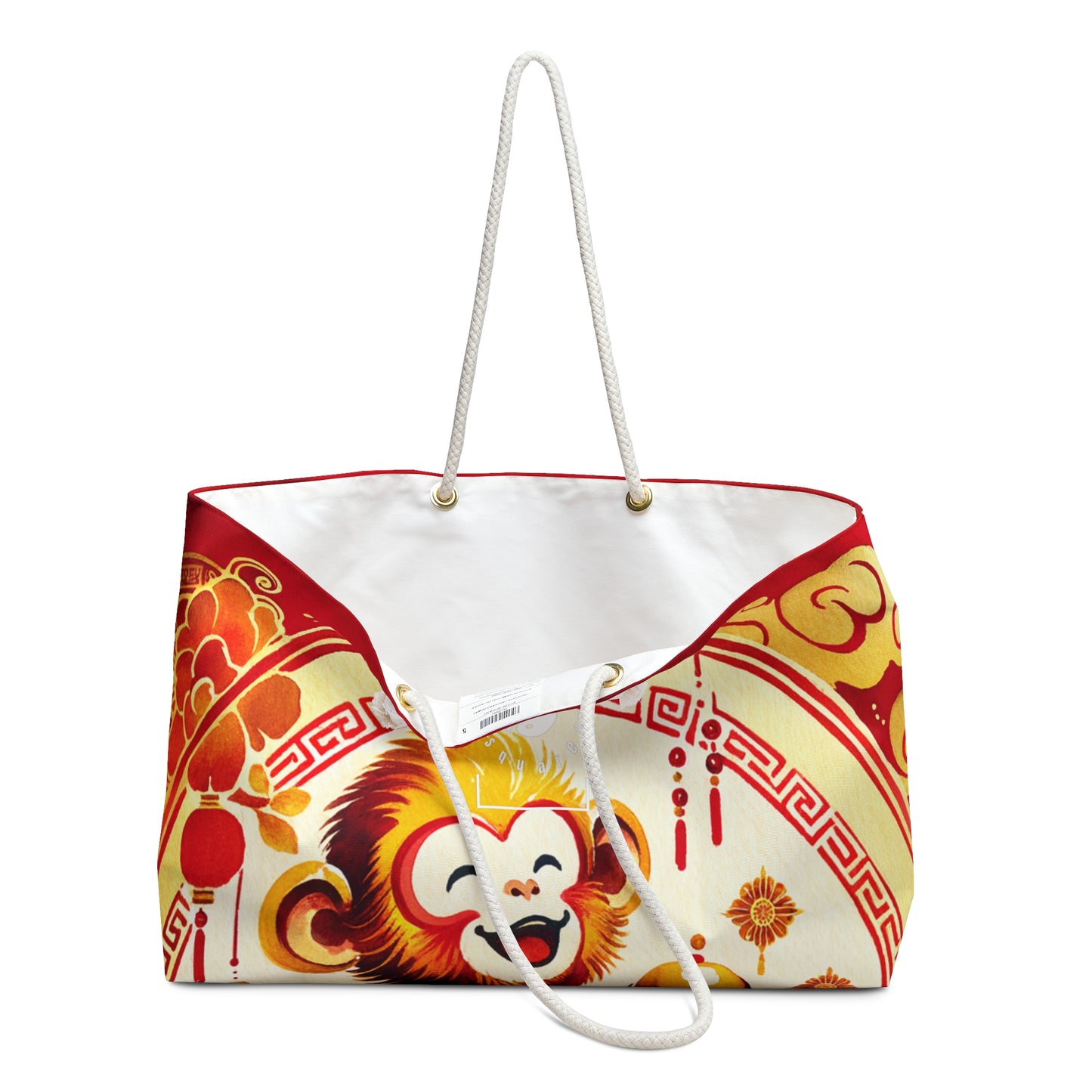 "Golden Simian Serenity in Scarlet Radiance" - Casual Yoga Bag