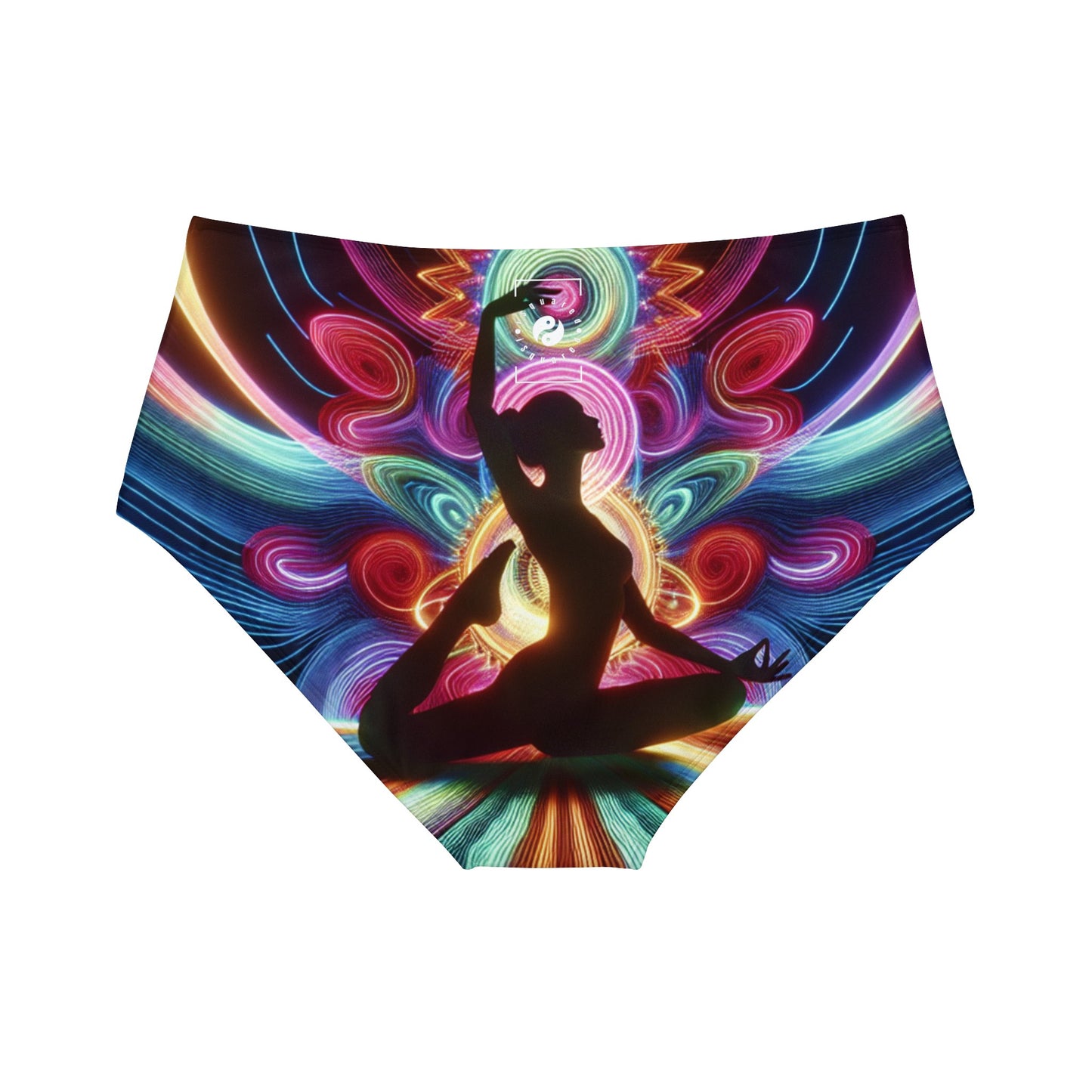 "Neon Zenith: Chromatic Balance" - High Waisted Bikini Bottom