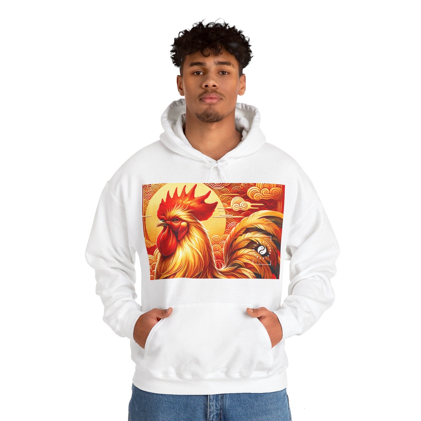 "Crimson Dawn: The Golden Rooster's Rebirth" - Hoodie