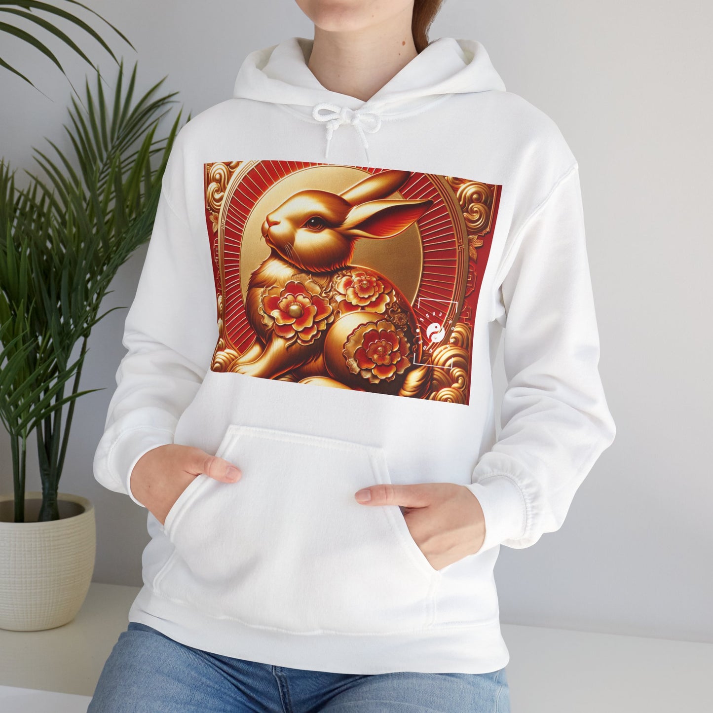 "Golden Blessings: Lunar Rabbit's Resplendence" - Hoodie