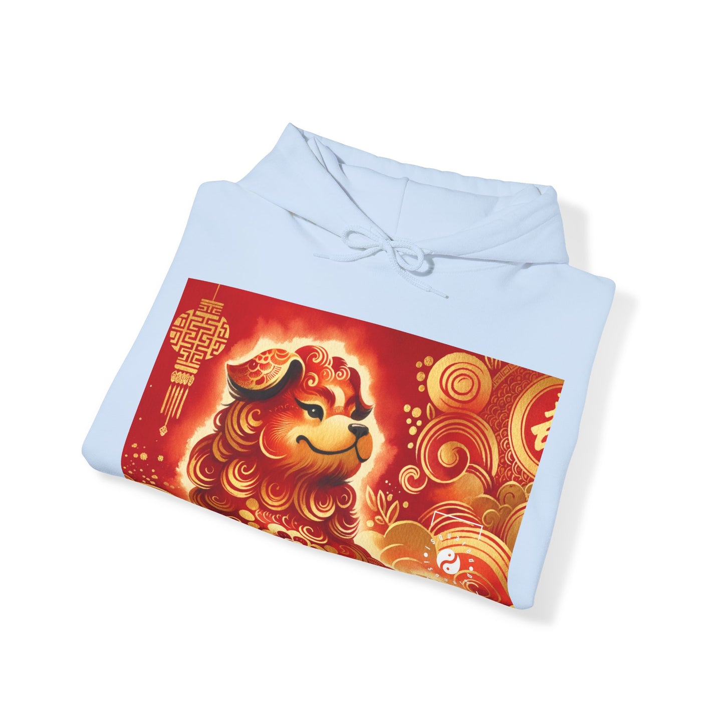 "Golden Canine Emissary on Crimson Tide: A Chinese New Year Odyssey" - Hoodie