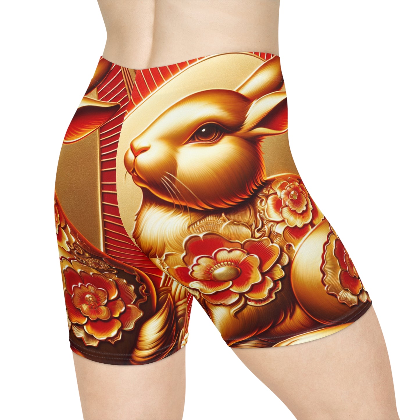 "Golden Blessings: Lunar Rabbit's Resplendence" - Hot Yoga Short