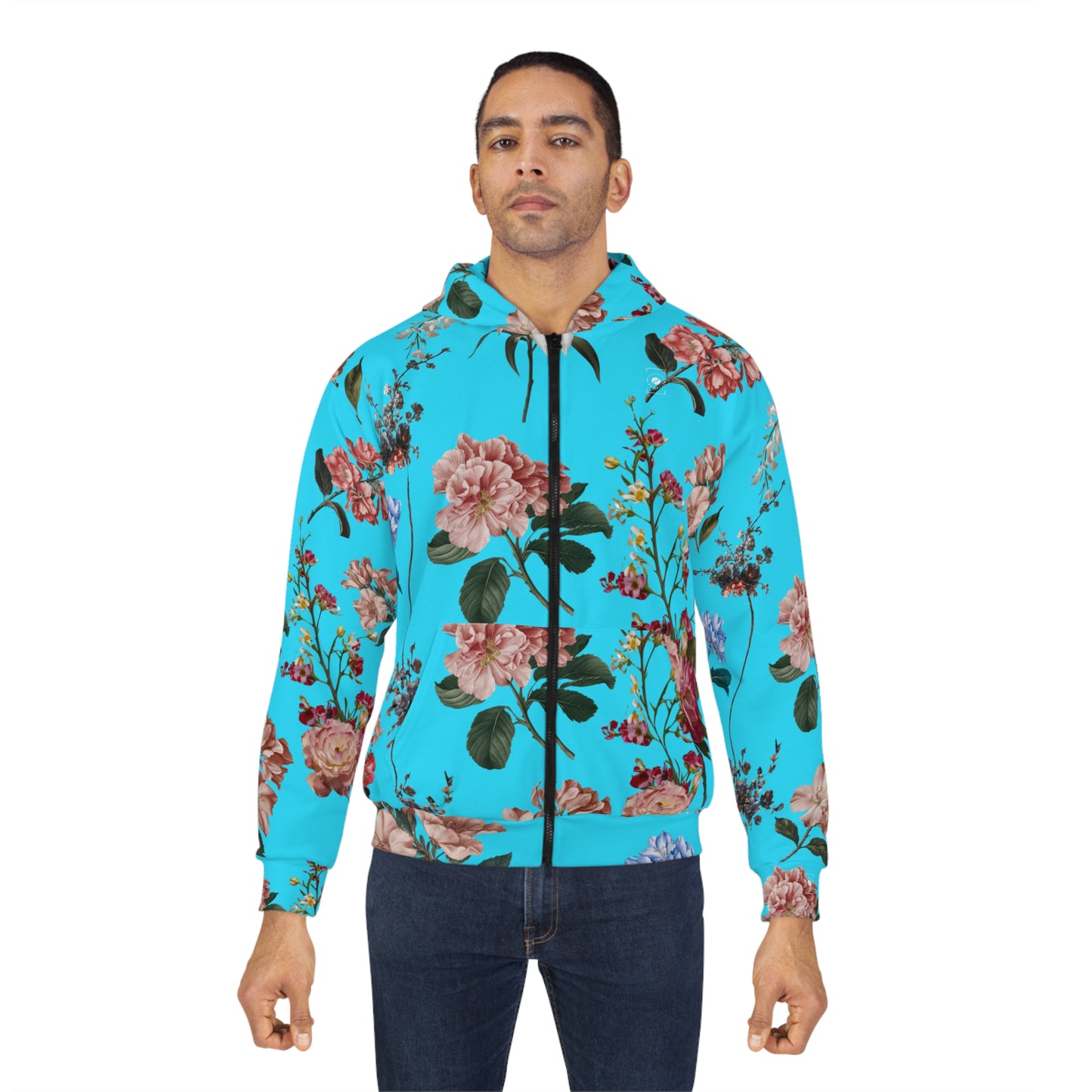 Botanicals on Azure - Zip Hoodie