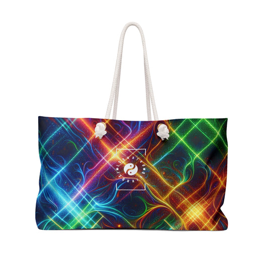 "Neon Plaid Luminosity Matrix" - Casual Yoga Bag